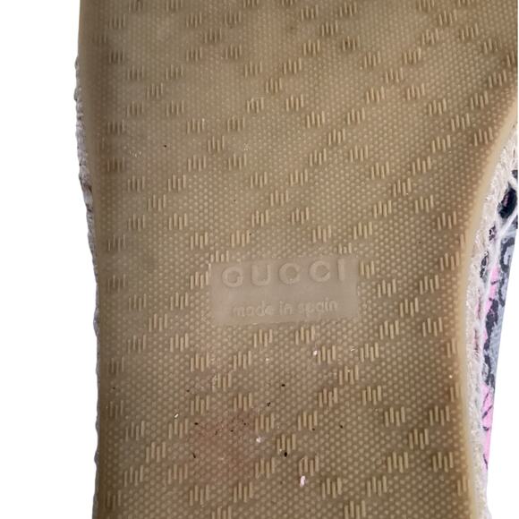 Gucci Bengal Tiger Floral GG Supreme Canvas Espadrilles Pink Tan Black EU 38 - Picture 11 of 13